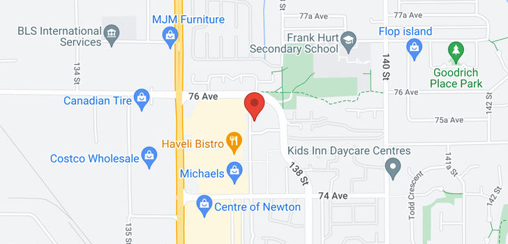 map of 210 13780 76 AVENUE